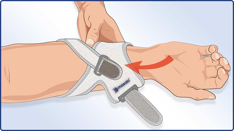 How to put on Masalo Cuff MED - Slip over tennis brace